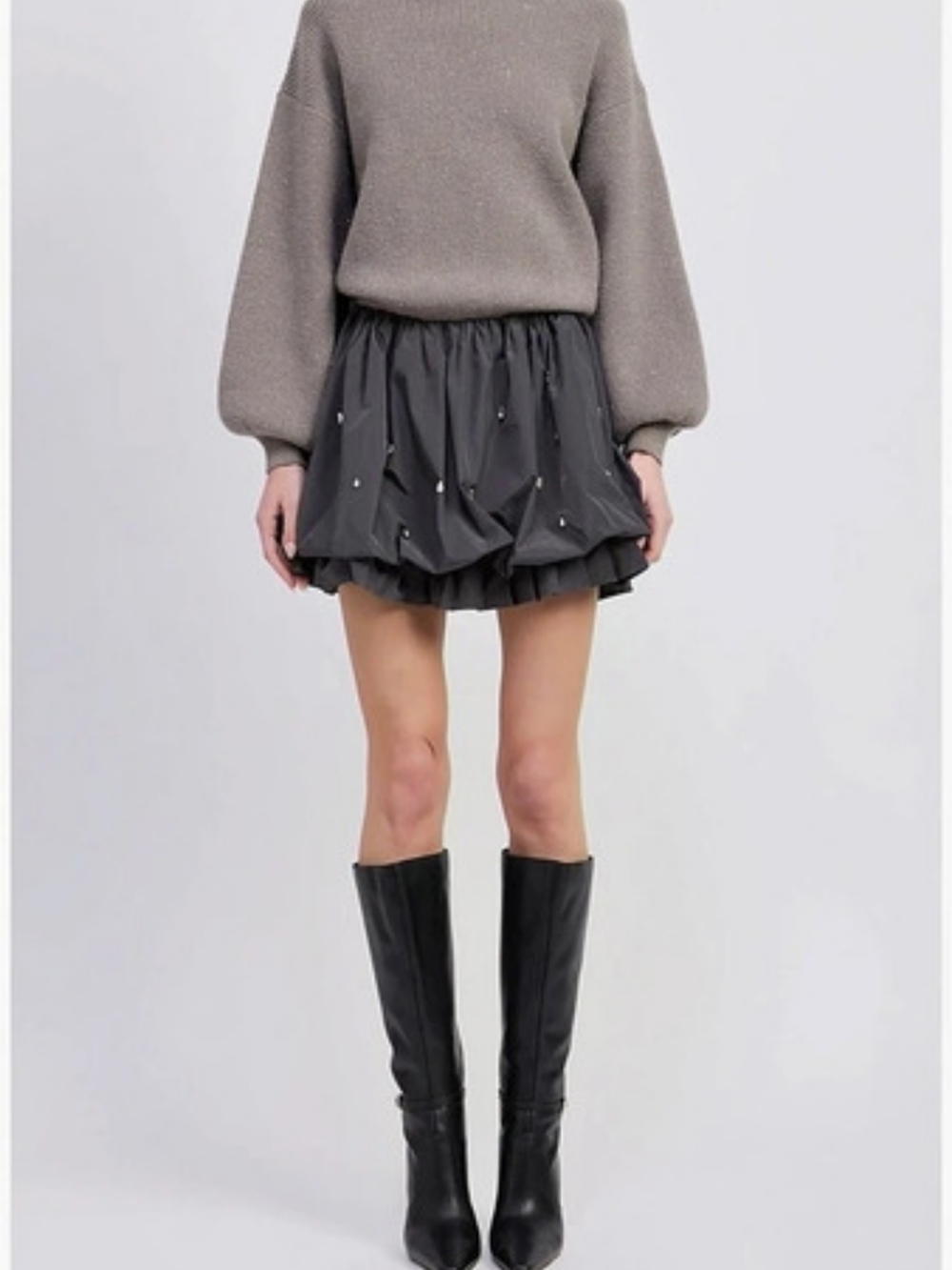 En Saison Gray Sparkly Sweater Dress Size M NWT